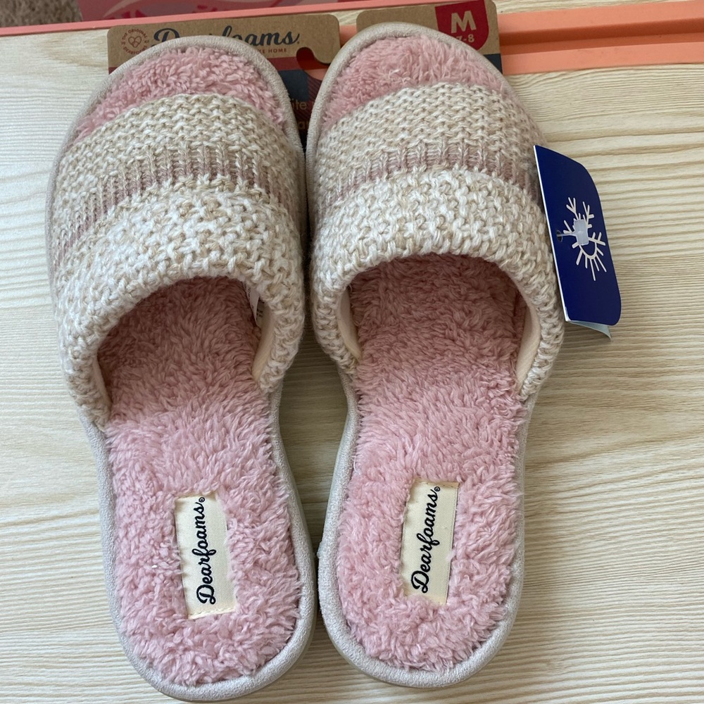 Dearfoams Ombre Stripe Pool Slide Slippers